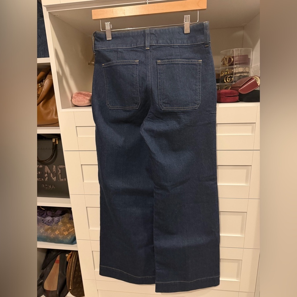 J Crew Petite denim trouser jean with stacked buttons - Picture 8 of 8
